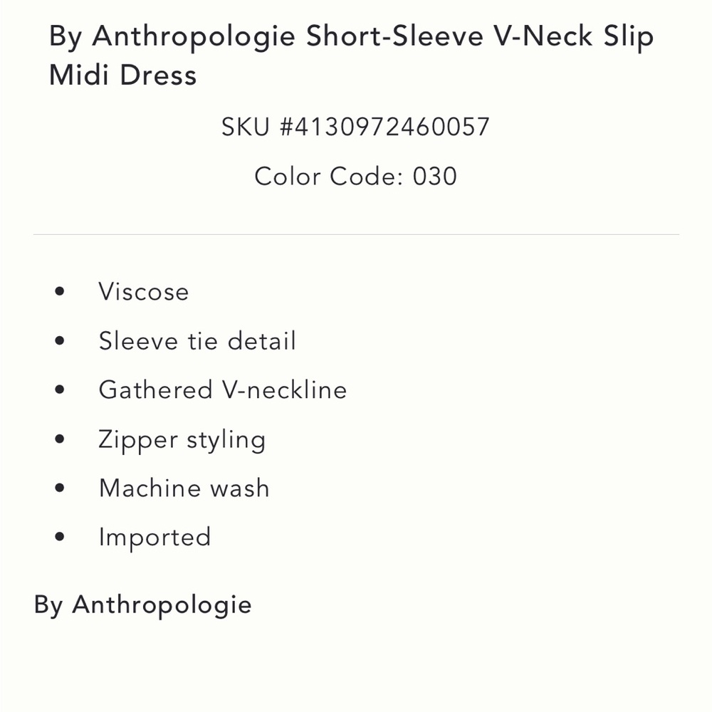 ✨ Anthropologie Short-Sleeve V-Neck Slip Midi Dress Sz 2X - Picture 7 of 9